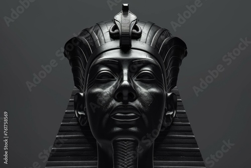 Ramses II Egyptian Pharaoh statue captured in minimalist monochrome art photo