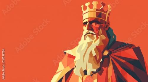 King Solomon in a minimalist geometric artwork with abstract design and illustration elements