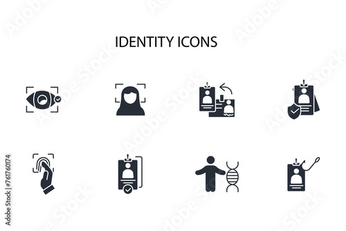 identity icon set.vector.Editable stroke.linear style sign for use web design,logo.Symbol illustration.