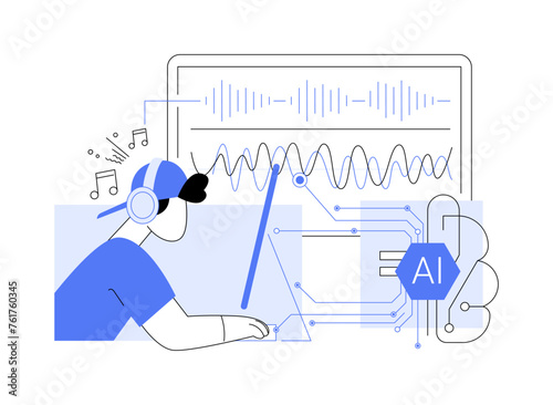 AI-Generated Music Composition abstract concept vector illustration.