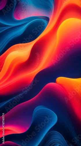 Abstract texture with dynamic waves of vibrant blue and orange hues 