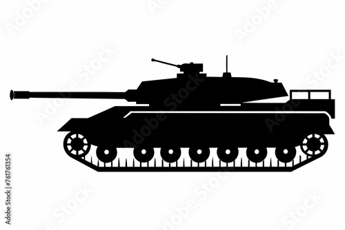 Tank silhouette on white background