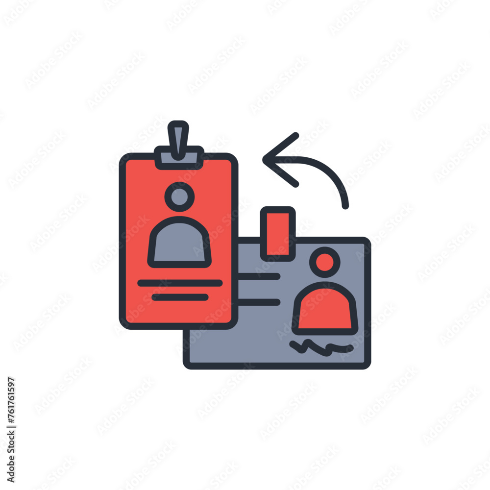 Change id icon. vector.Editable stroke.linear style sign for use web design,logo.Symbol illustration. Change id icon. vector.Editable stroke.linear style sign for use web design,logo.Symbol illustration.