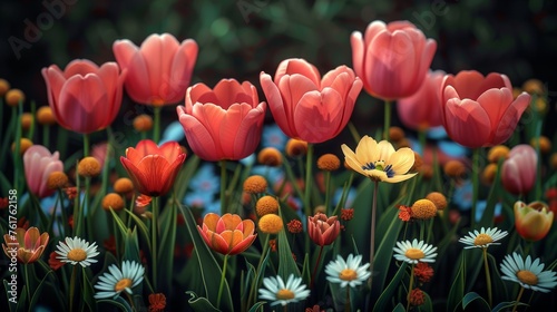 Background from different types of flowers