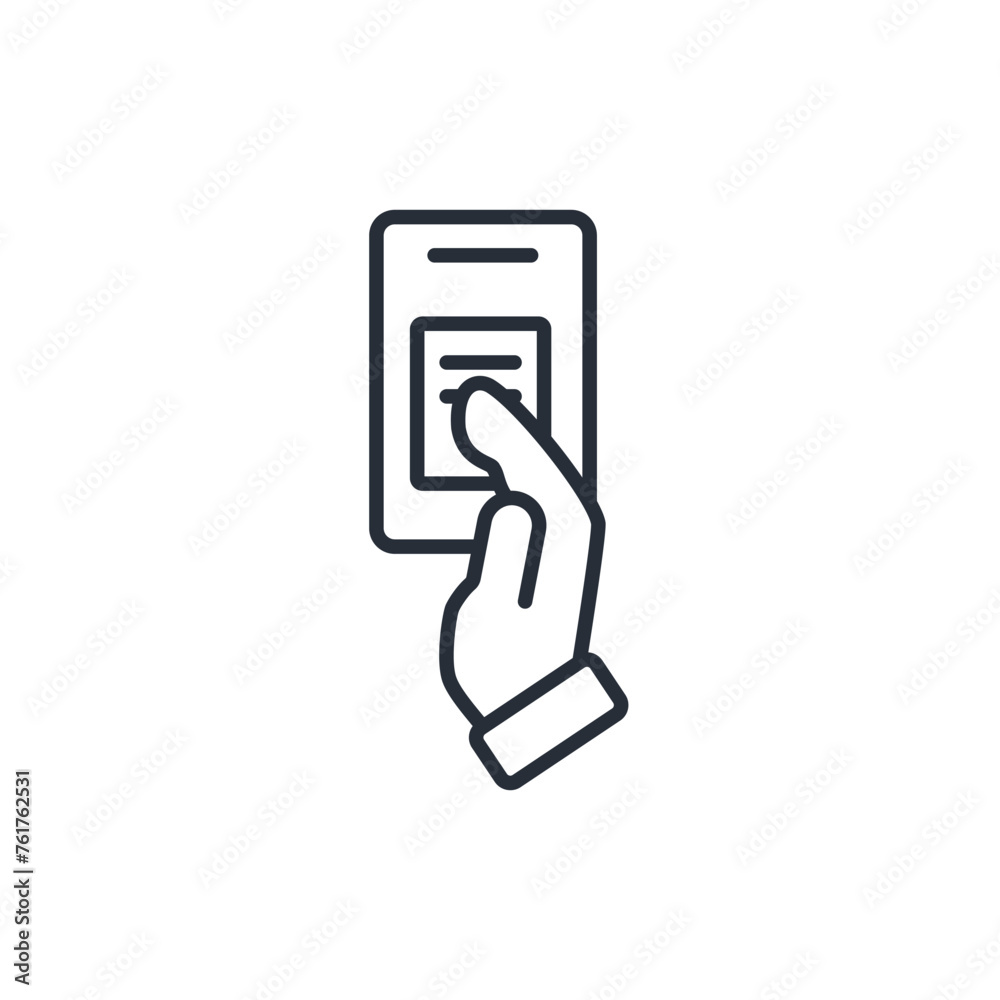 scan finger icon. vector.Editable stroke.linear style sign for use web design,logo.Symbol illustration. scan finger icon. vector.Editable stroke.linear style sign for use web design,logo.Symbol illustration.