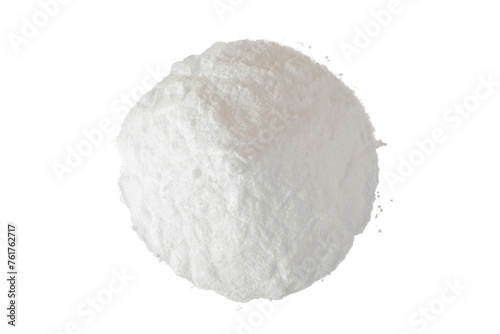 heap of backing soda or baking powder in cutout transparent background,png format,top view photo