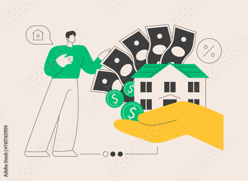 Mortgage relief program abstract concept vector illustration.