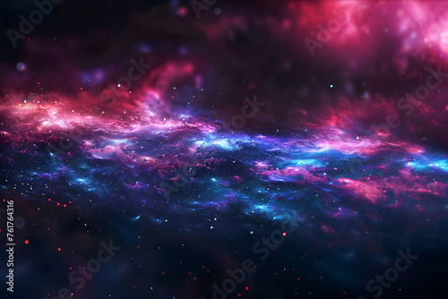 abstract multicolored space background with nebula and shining stars, colorful space with stardust and waves