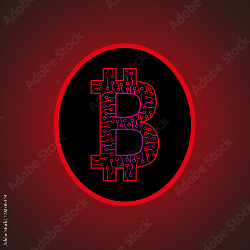 Bitcoin vector. Electronic money. Abstract Bitcoin. Electronic business bitcoin.