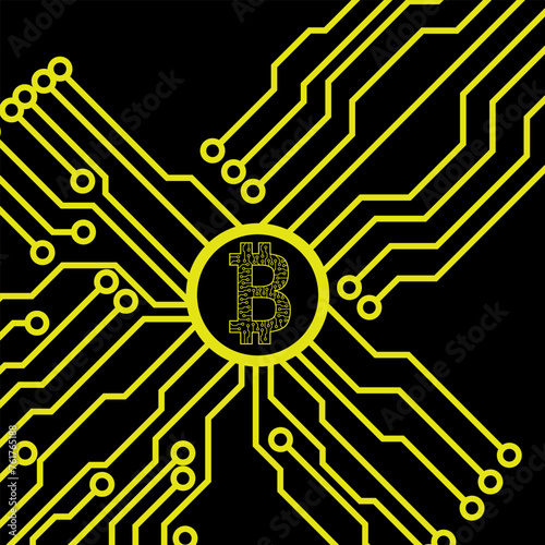Bitcoin vector. Electronic money. Abstract Bitcoin. Electronic business bitcoin.