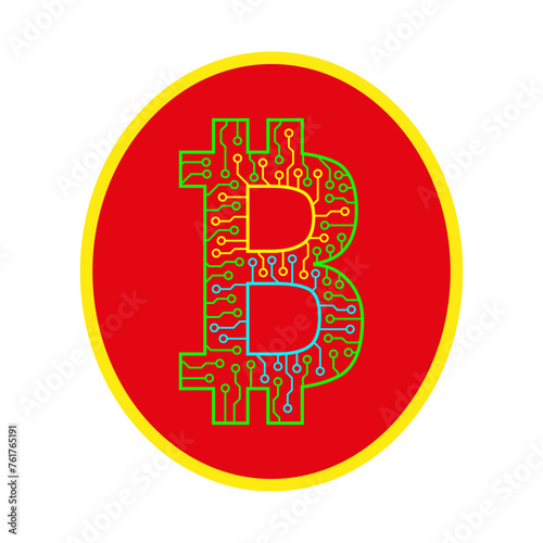 Bitcoin vector. Electronic money. Abstract Bitcoin. Electronic business bitcoin.
