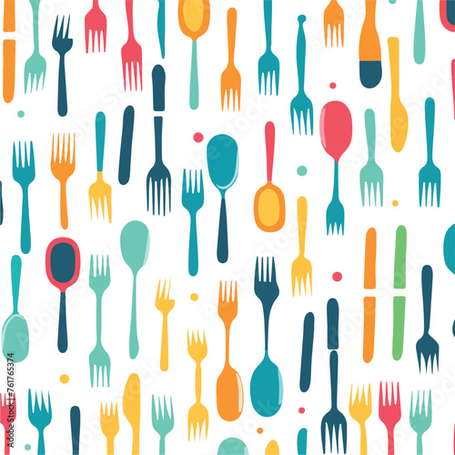 Cutlery seamless pattern abstract art background 