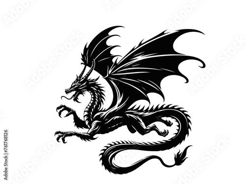 Mystical Dragon: Dragon Vector Illustration for Fantasy Designs and Mythical Artistry