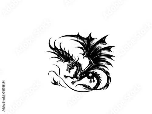 Mystical Dragon  Dragon Vector Illustration for Fantasy Designs and Mythical Artistry