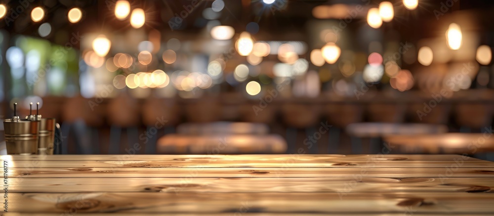 Background of a blurry restaurant