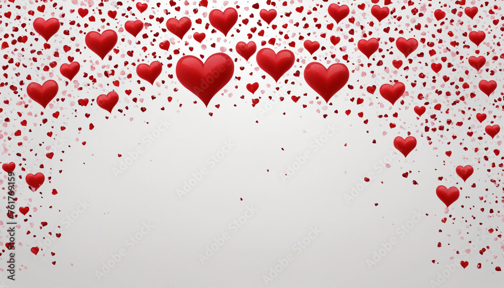 Red hearts overlay frame, png transparent hearts illustration with copy space