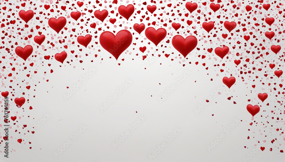 Obraz premium Red hearts overlay frame, png transparent hearts illustration with copy space