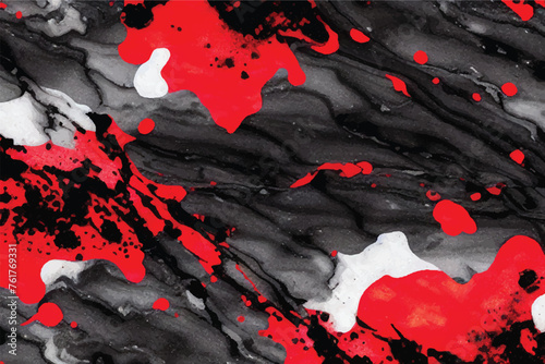 Red abstract fluid acrylic painting. Red Glitch and Black Color Art Water Ink. Red Marble Fluid texture. Abstract Red and Black gradient background. Abstract red background. Marble effect background.