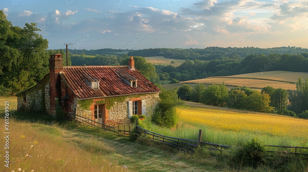 House Surrounded by Green Field