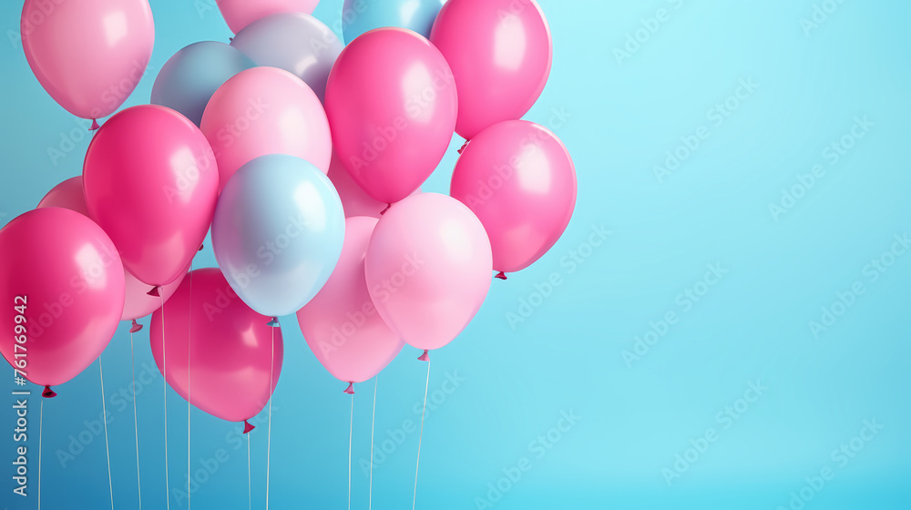 pink and blue balloons