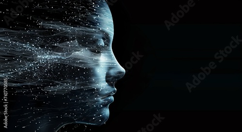 inteligence artificial human face, copy space #761770585