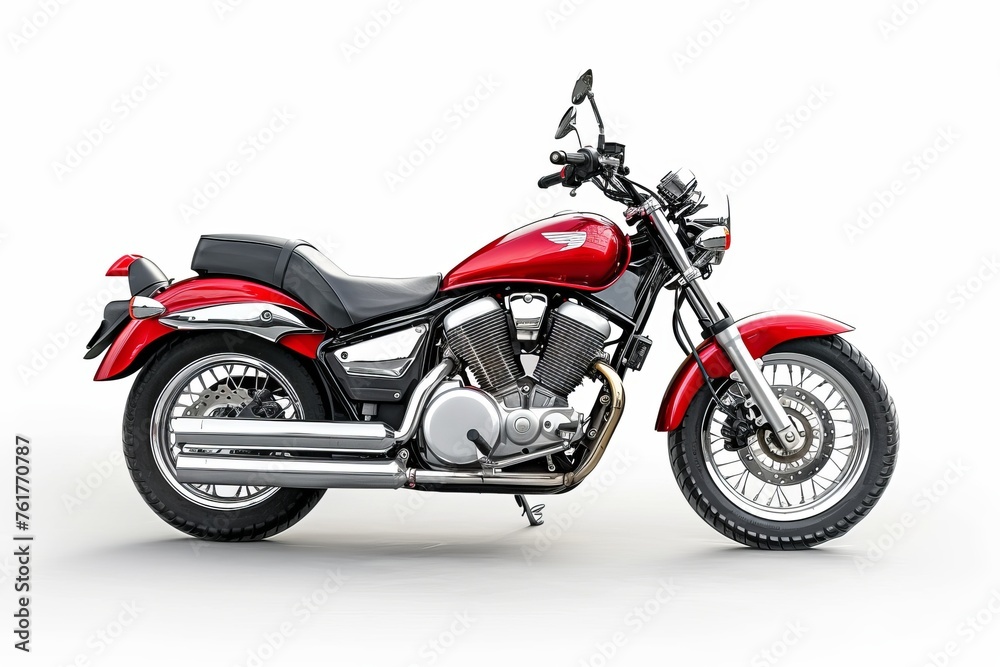 Motorcycle photo on white isolated background