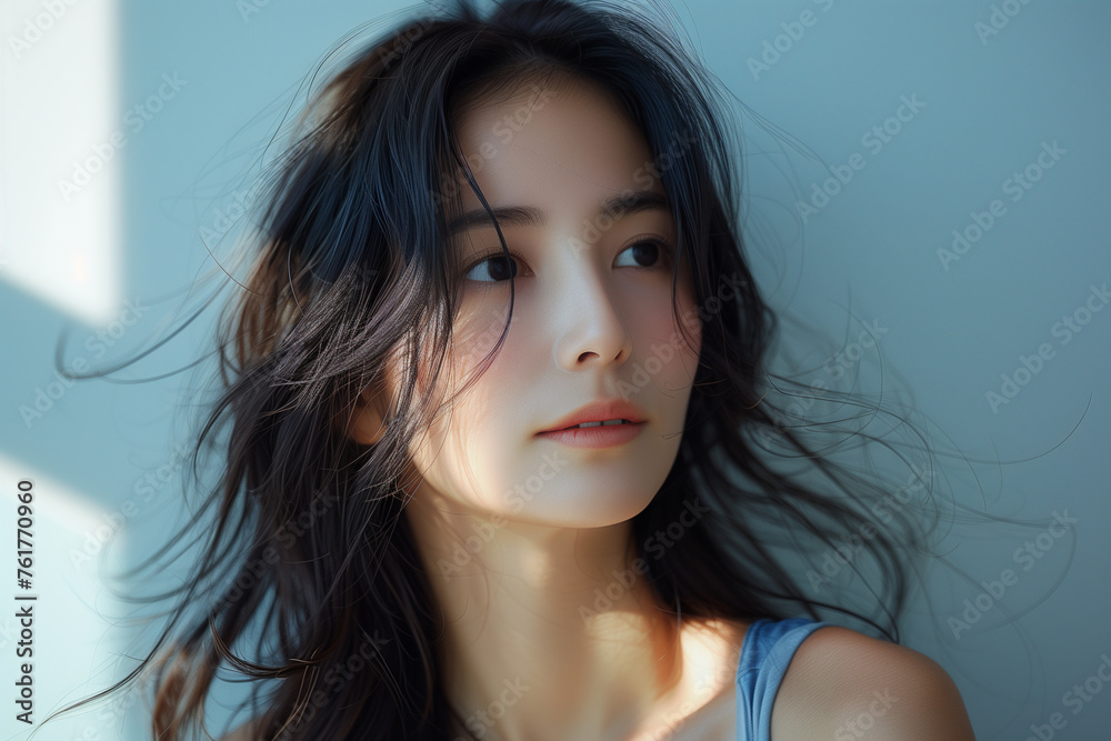 黒髪ロングの女性のポートレート 黒髪ロングの女性のポートレート