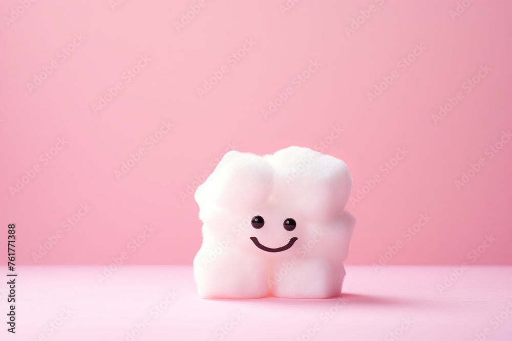 Marshmallow pink background. Snack sugar. Generate Ai Marshmallow pink background. Snack sugar. Generate Ai