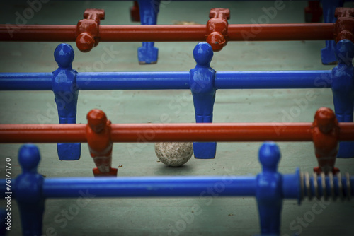 the red and blue foosball
