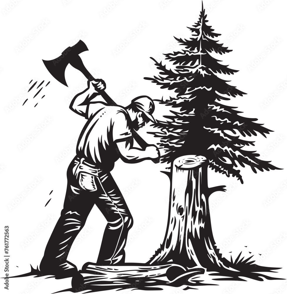 Timber Titan Man and Axe Icon Arboreal Allegiance Iconic Tree Chopper Timber Titan Man and Axe Icon Arboreal Allegiance Iconic Tree Chopper