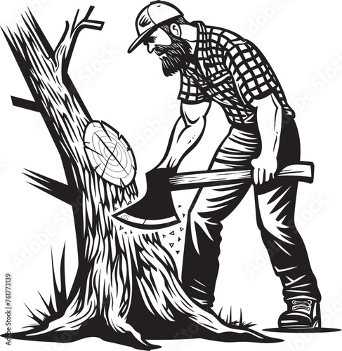 Axe Master Vector Symbol Woodland Conqueror Crest Timber Trooper Mark