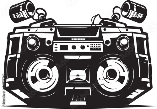 Boogie Buddy Black Logo Mascot Retro Rhythms Mascot Vector Design