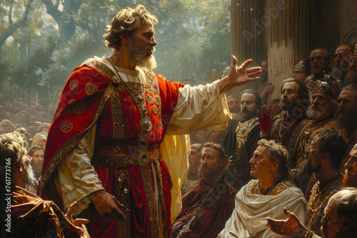 King David. Shepherd Boy to Israel's Beloved Monarch. Illustration