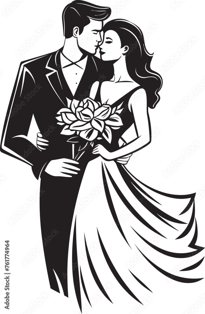 Eternal Devotion Bride and Groom Vector Symbol Eternal Love Black Logo Design Icon Eternal Devotion Bride and Groom Vector Symbol Eternal Love Black Logo Design Icon
