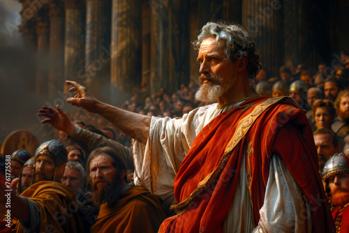 Biblical Hero. King David's Courageous Leadership. Illustration