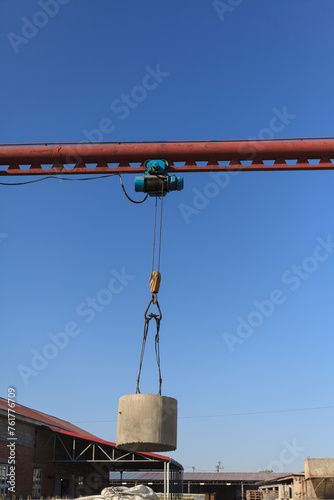 crane hook on a construction site