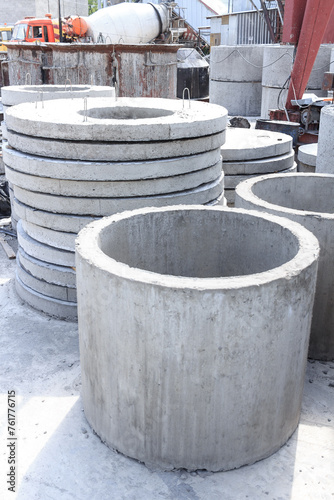 concrete mixer in construction site