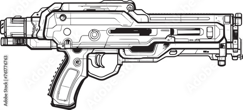 Photon Phaser Black Logo Vector Ion Disruptor Vector Futuristic Gun Icon