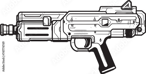 Electropulse Gun Black Logo Vector Design Railgun Fury Vector Futuristic Emblem