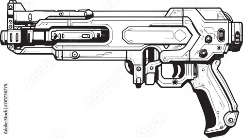 Laser Strike Vector Weapon Symbol Nano Cannon Futuristic Gun Emblematic Design