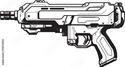 Nano Cannon Futuristic Gun Emblematic Design Velocity Vectors Futuristic Running Shoes Emblem