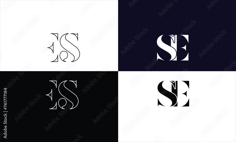 ES, SE, E, S Abstract letters Logo monogram ES, SE, E, S Abstract letters Logo monogram