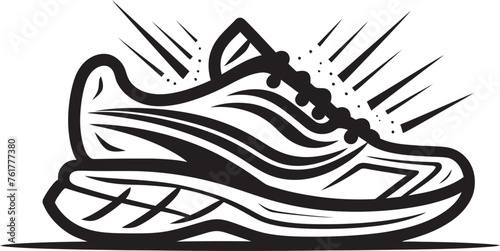 Aero Stride Black Logo Design Icon Quantum Runners Vector Futuristic Footwear Symbol