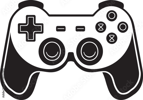 PixelPad Iconic Black Logo Game Controller JoystickJive Vector Retro Gaming Emblem