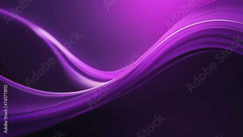 Abstract horizontal background. Purple curved lines on a purple background. AI generative.