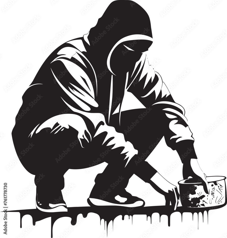 Fototapeta premium WallWielder Maverick Black Logo Artist TagTactician Genius Vector Graffiti Symbol