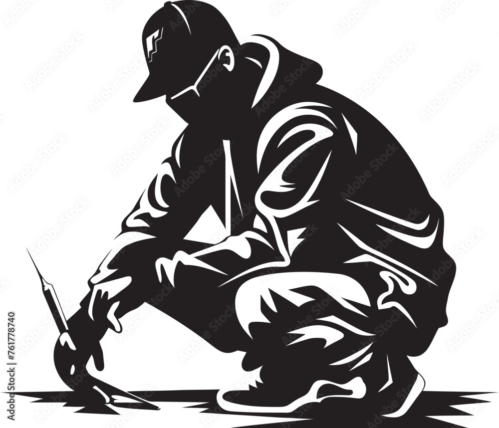 Fototapeta premium GraffitiGuru Vector Artist Icon StreetStyle Maestro Black Logo Emblem