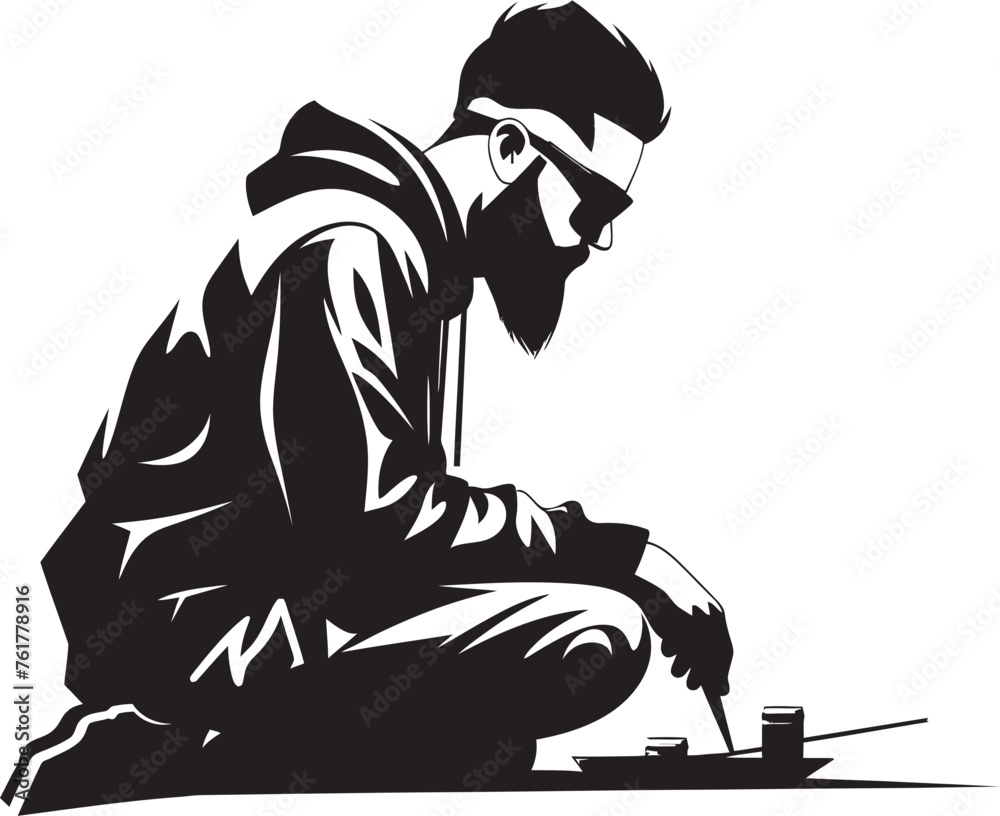 Fototapeta premium TagTalent Black Logo Emblem SpraySculpt Vector Artist Symbol