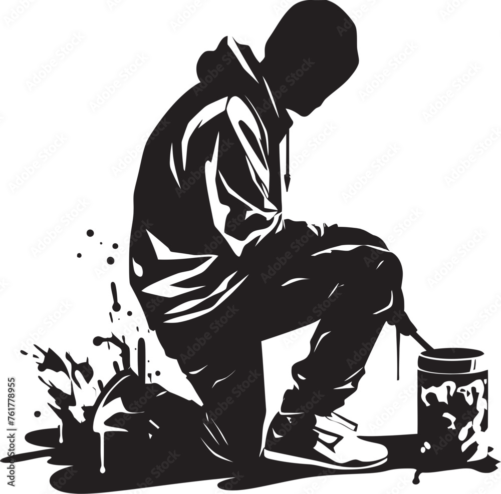 Fototapeta premium StreetStylus Black Logo Design AerosolAce Vector Graffiti Emblem