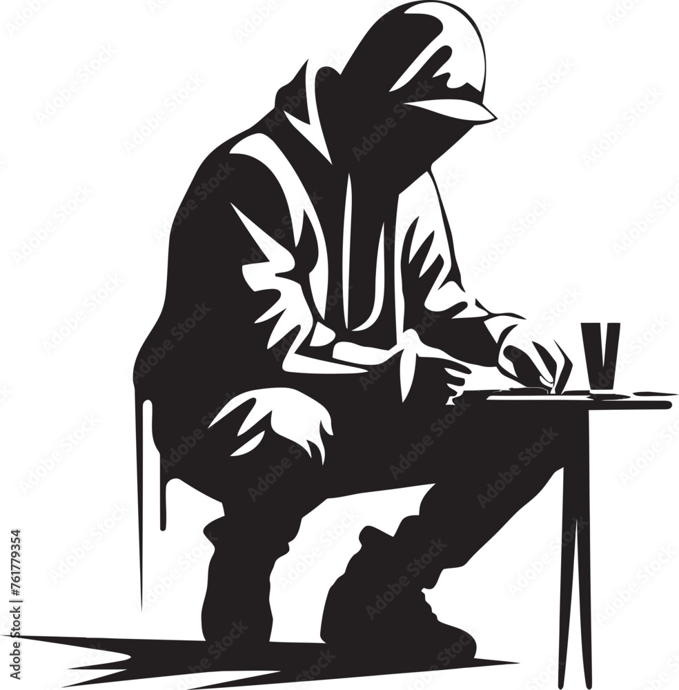 Fototapeta premium UrbanExpression Guru Black Logo Design Icon GraffitiGuru Vector Artist Icon